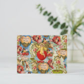 美しいヴィンテージのバレンタイン愛天使のコラージュ シーズンポストカード (スタンド正面)