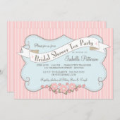 美しいヴィンテージのブライダルシャワーの茶パーティの招待状 招待状 (正面/裏面)