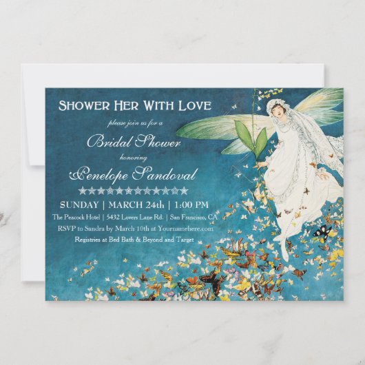 美しいヴィンテージのブライダルシャワー招待状 招待状 (正面)
