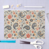 美しいヴィンテージのペイズリー柄 薄葉紙 (クラフト)