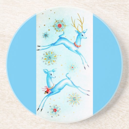 美しいヴィンテージの世紀半ばのトナカイ コースター (正面)