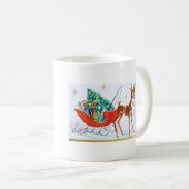 美しいヴィンテージの世紀半ばのトナカイ コーヒーマグカップ (正面右)