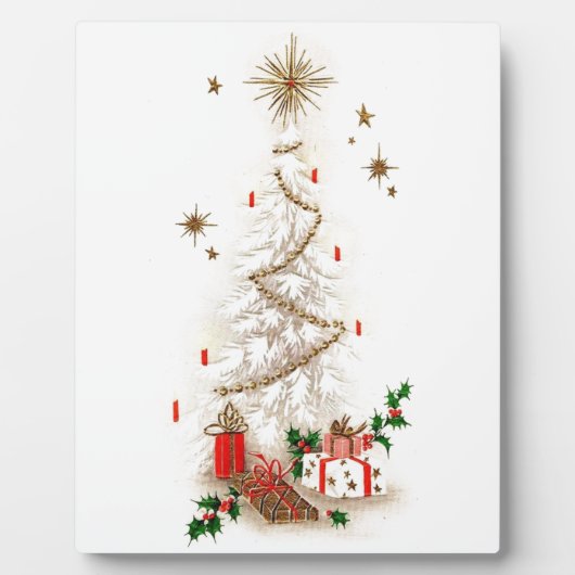 美しいヴィンテージの世紀半ばのモダンなクリスマスツリー フォトプラーク (正面)