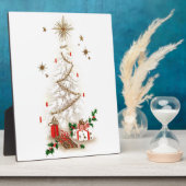 美しいヴィンテージの世紀半ばのモダンなクリスマスツリー フォトプラーク (側面)