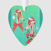 美しいヴィンテージの世紀半ばのモダンなトナカイ オーナメント (正面)