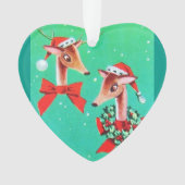 美しいヴィンテージの世紀半ばのモダンなトナカイ オーナメント (正面)