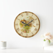 美しいヴィンテージの国のコテージ場面木 ラージ壁時計 (ホーム)