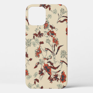 美しいヴィンテージの多くの種類の花柄 iPhone 12ケース