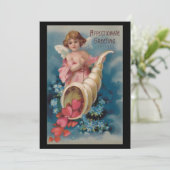 美しいヴィンテージの天使がハートを注ぐコルヌコピア シーズンカード (スタンド正面)