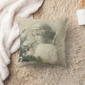 美しいヴィンテージの天使のクリスマスのプリントの枕 クッション (ブランケット)