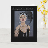 美しいヴィンテージの女性のバースデー・カード カード (黄色い花)