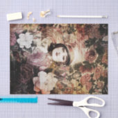 美しいヴィンテージの女性の花の抽象芸術 薄葉紙 (クラフト)