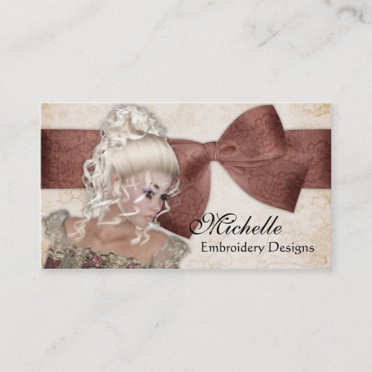 美しいヴィンテージの女性1名刺 名刺 (正面)