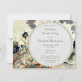 美しいヴィンテージの日本のな誕生日の園遊会 招待状 (裏面)