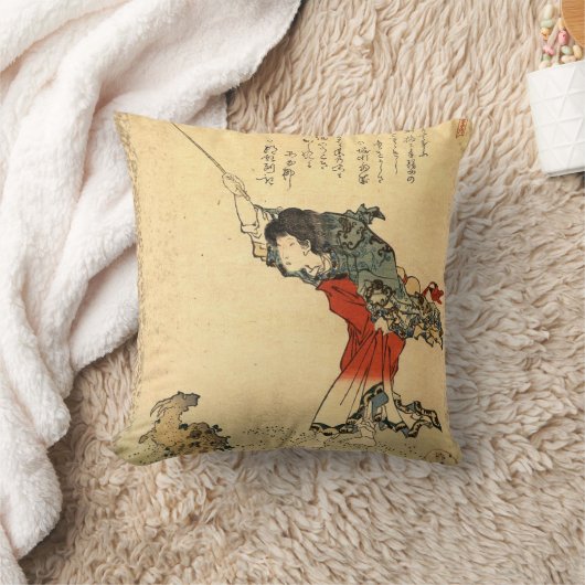 美しいヴィンテージの日本の芸術の枕 クッション (ブランケット)