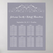 美しいヴィンテージの結婚式のシーティングチャート ポスター (正面)