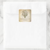 美しいヴィンテージの結婚式のシール スクエアシール (バッグ)