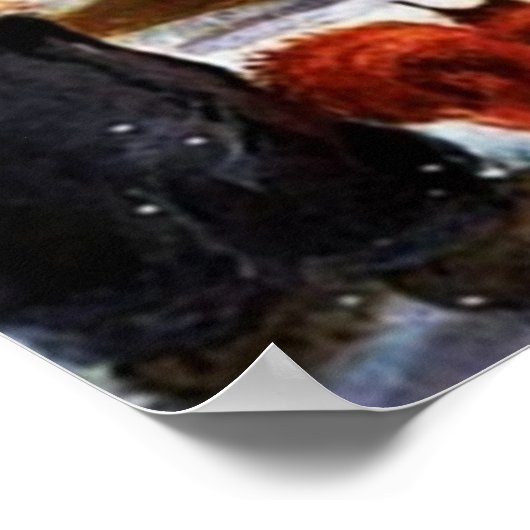 美しいヴィンテージの絵画クリスマス ポスター (角)