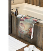 美しいヴィンテージの絵画植物性フラミンゴ バスタオルセット