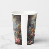 美しいヴィンテージの絵画植物性フラミンゴ 紙コップ (左)