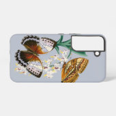 美しいヴィンテージの花と蝶のイラスト SAMSUNG GALAXYケース (裏面横)