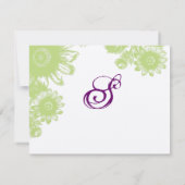 美しいヴィンテージの花のウェディングレセプションカード 招待状 (裏面)