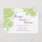 美しいヴィンテージの花のウェディング・RSVPカード 招待状 (正面/裏面)