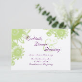 美しいヴィンテージの花のウェディング・RSVPカード 招待状 (スタンド正面)