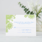 美しいヴィンテージの花のウェディングRSVPカード 出欠カード (スタンド正面)