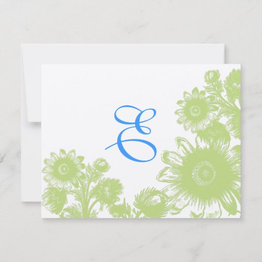 美しいヴィンテージの花のウェディングRSVPカード 出欠カード (裏面)