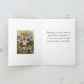 美しいヴィンテージの花のデザインの挨拶状 カード (内部)