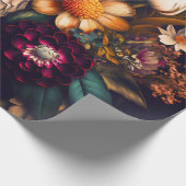 美しいヴィンテージの花のブーケ ラッピングペーパー (角)