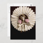 美しいヴィンテージの花の女性 ポストカード (正面/裏面)