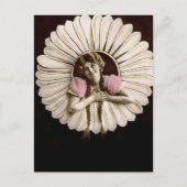 美しいヴィンテージの花の女性 ポストカード (正面)