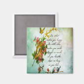 美しいヴィンテージの花の木の枝と鳥 マグネット (正面/裏面)