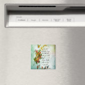 美しいヴィンテージの花の木の枝と鳥 マグネット (インサイチュ (食洗機))