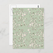 美しいヴィンテージの花の白い花 ポストカード (正面/裏面)