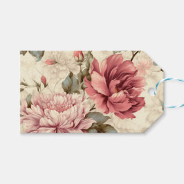 美しいヴィンテージの花パステルパターンパーティー ギフトタグ