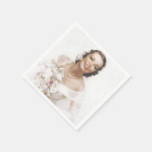 美しいヴィンテージの花嫁 スタンダードカクテルナプキン (角)