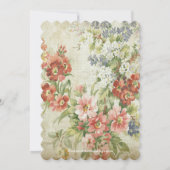 美しいヴィンテージの花柄のブライダルシャワー 招待状 (裏面)