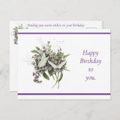 美しいヴィンテージの花柄の誕生日ポストカード ポストカード (正面/裏面)