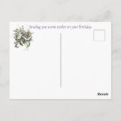 美しいヴィンテージの花柄の誕生日ポストカード ポストカード (裏面)