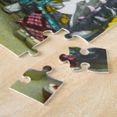 美しいヴィンテージの芸者の日本幻灯のスライド ジグソーパズル (側面)