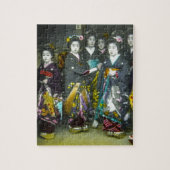 美しいヴィンテージの芸者の日本幻灯のスライド ジグソーパズル (縦)