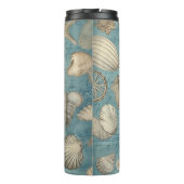 美しいヴィンテージの貝殻が青 タンブラー (裏面)