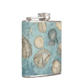 美しいヴィンテージの貝殻が青 フラスク (右)
