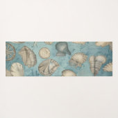 美しいヴィンテージの貝殻が青 ヨガマット (裏面(横))