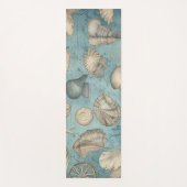 美しいヴィンテージの貝殻が青 ヨガマット (正面)