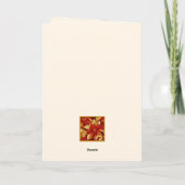 美しいヴィンテージの赤いゴールドのポインセチアのクリスマス シーズンカード (裏面)