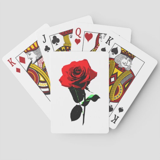 美しいヴィンテージの赤いバラ トランプ (裏面)